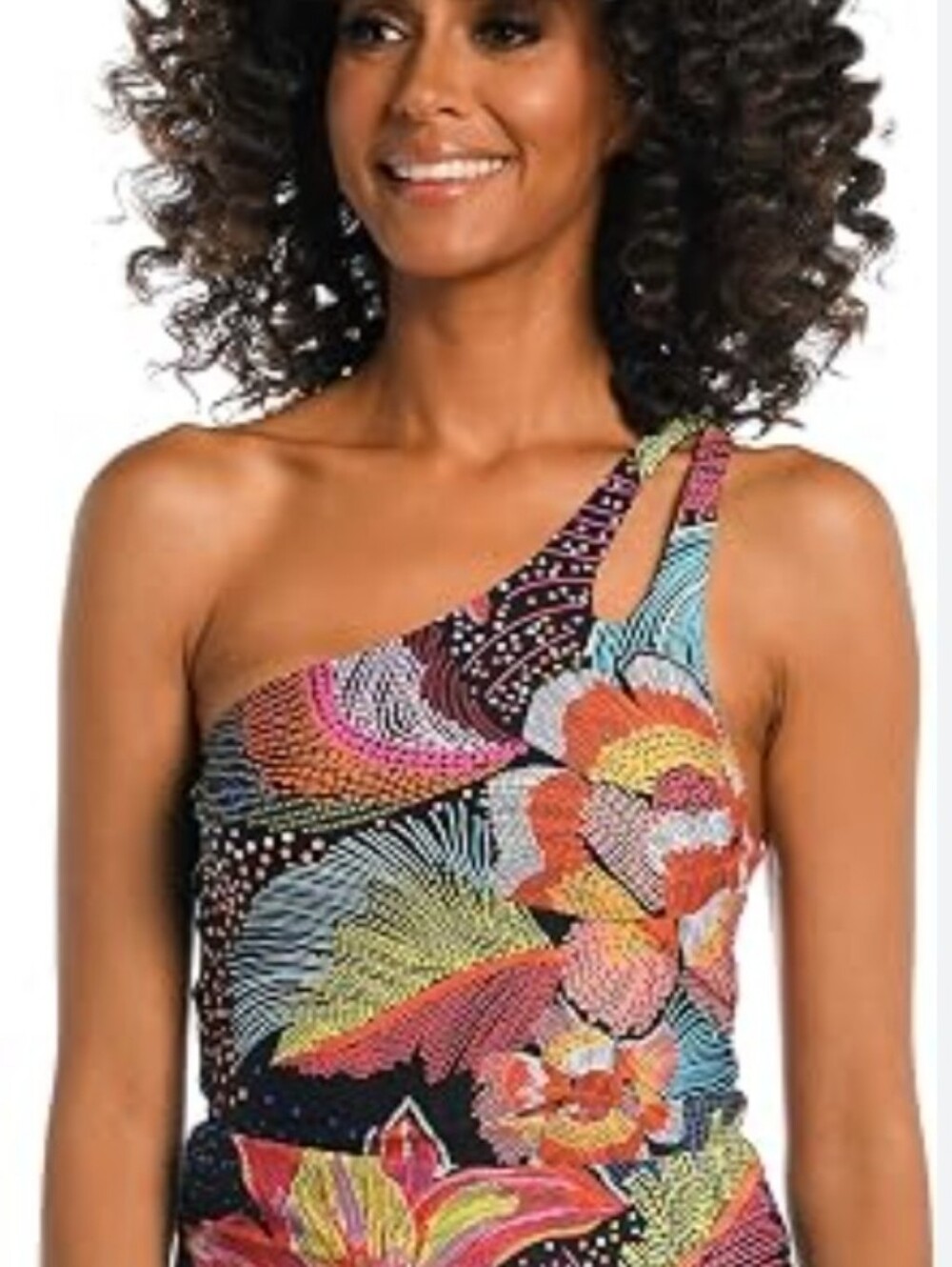 La Blanca One Shoulder Keyhole Tankini